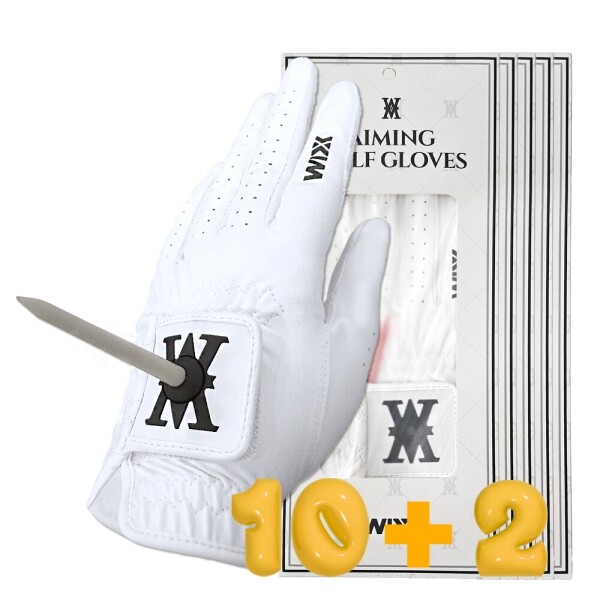 [윅스] 논슬립 실리콘 에이밍 골프 장갑 10+2 구성 / (그립가이드, 에이밍기능) 왼손,오른손